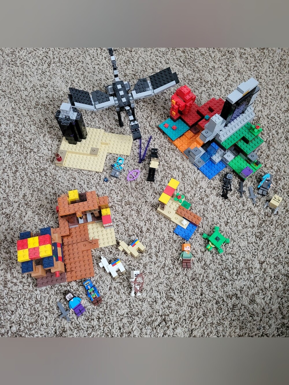 Lego Minecraft end battle devastated Portal trading post Sea turtle beach